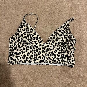 Old Navy Leopard Print Tankini Bikini Top